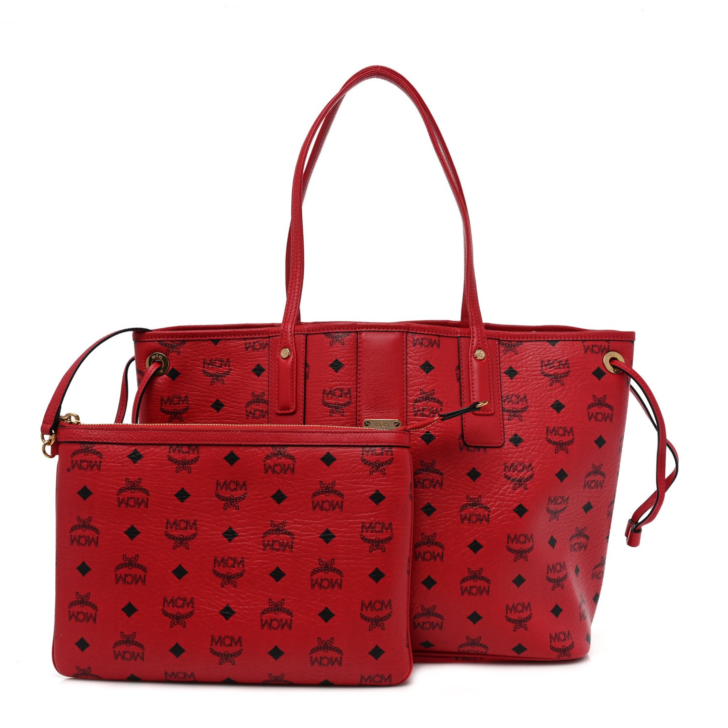 Visetos Medium Liz Reversible Shopper Tote Ruby Red