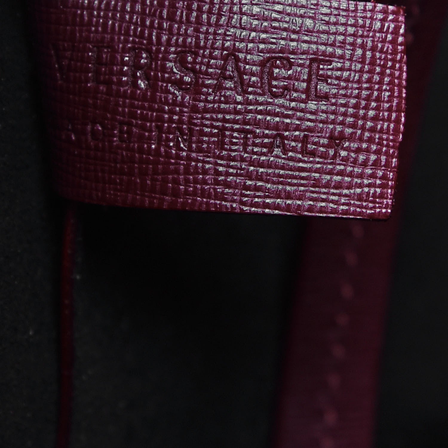 Versace Saffiano Palazzo Medusa Tote Burgundy 8 of 9