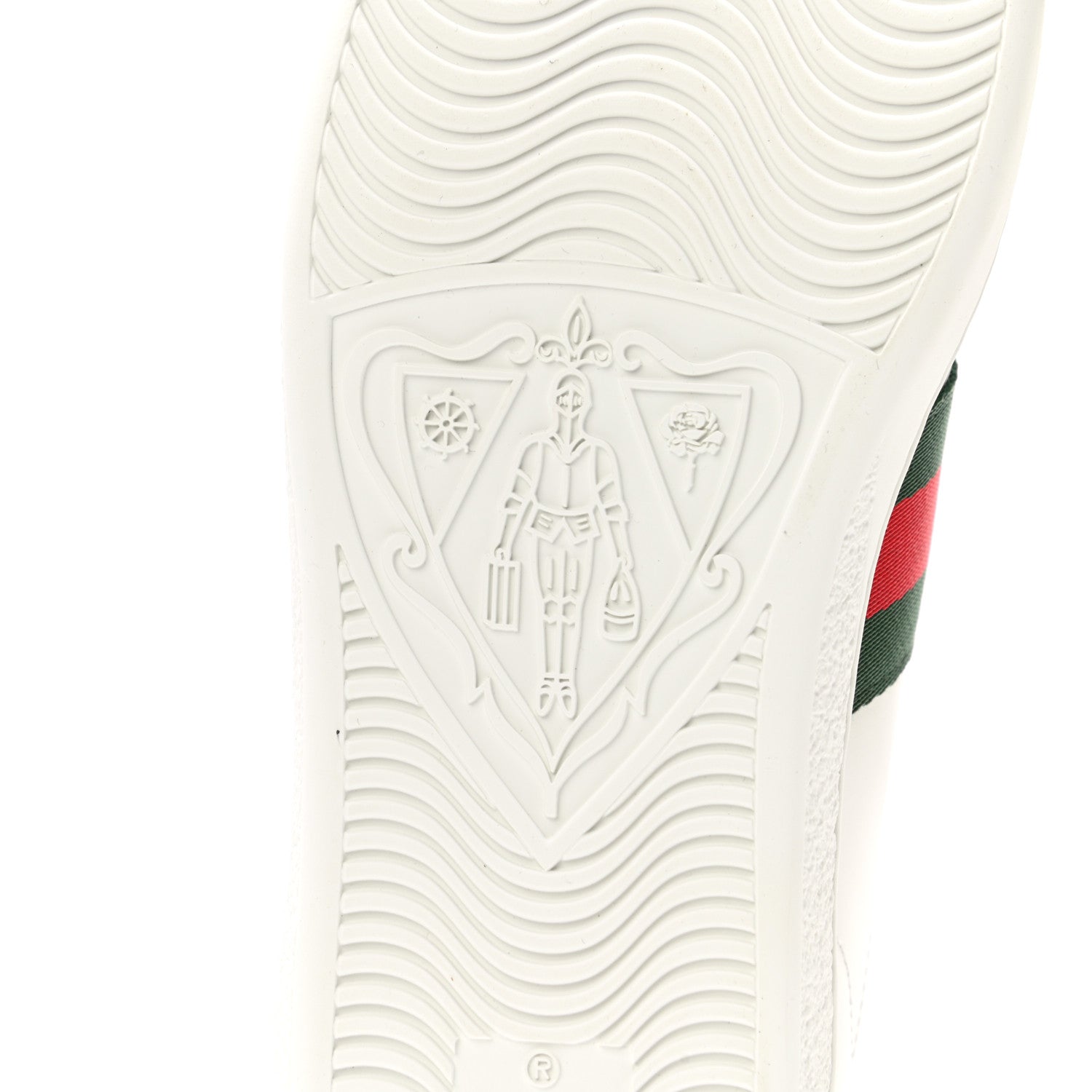 Gucci Calfskin Ayers Bee Embroidered Womens Ace Sneakers 36.5 White Green 6 of 10