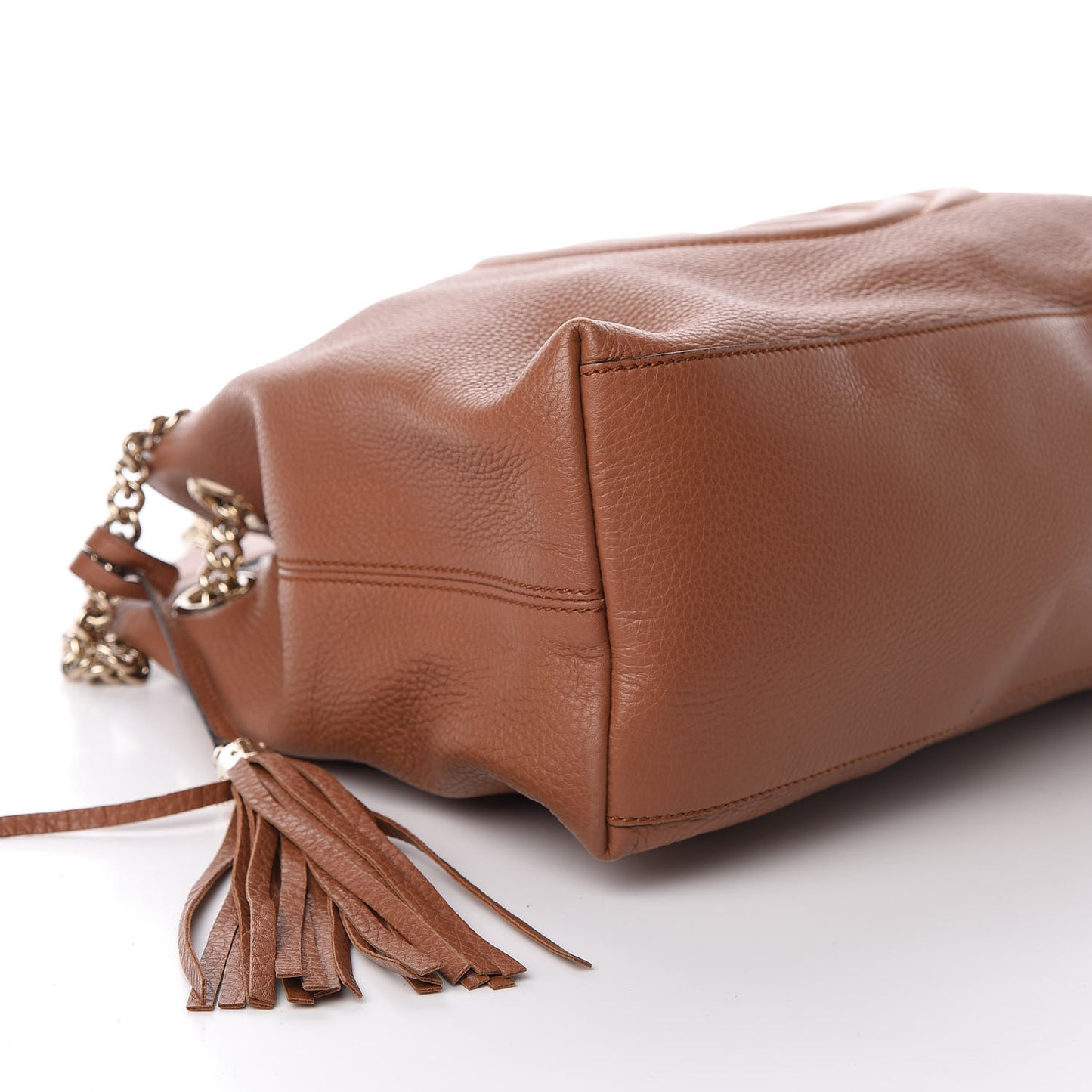 Pebbled Calfskin Medium Soho Chain Shoulder Bag Dusty Blush