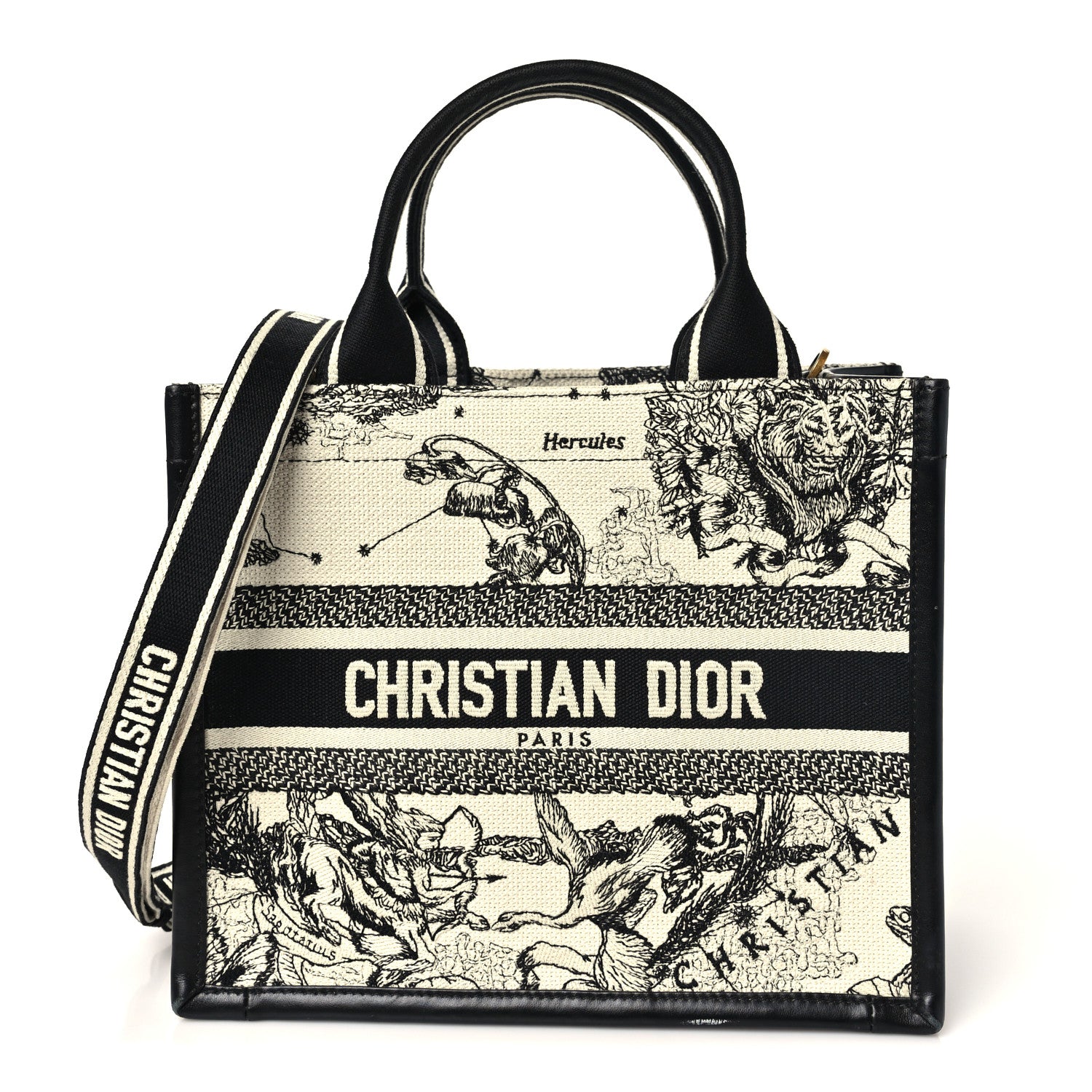 Christian Dior Calfskin Dioriviera Toile De Jouy Small Book Tote With Strap Latte Multicolor 1 of 9