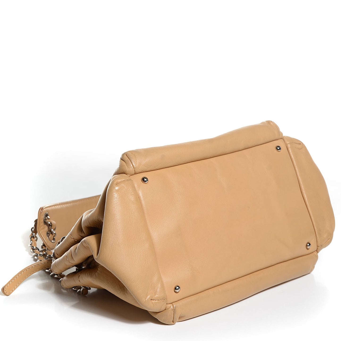 Lambskin Rock and Chic Shoulder Bag Beige