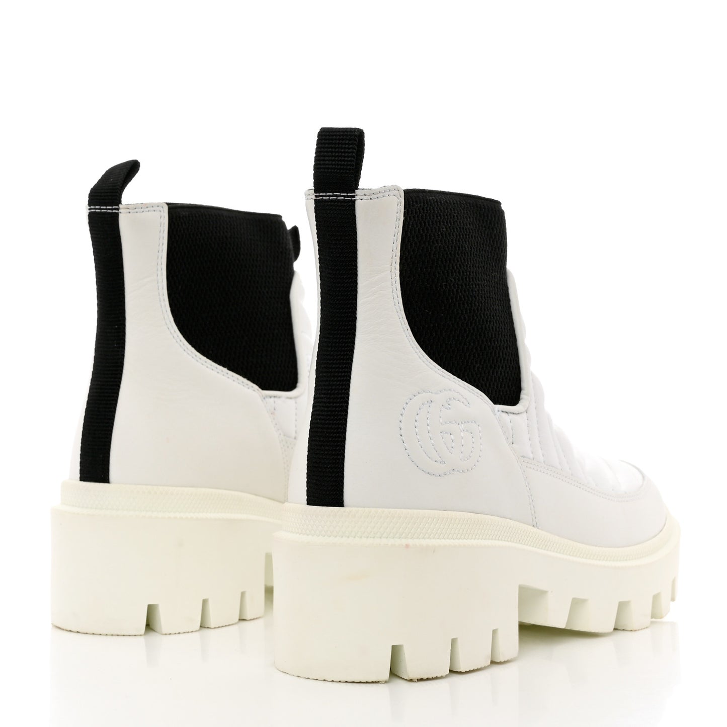 Calfskin Nappa Matelasse Frances Chelsea Boots 35 Great White Black