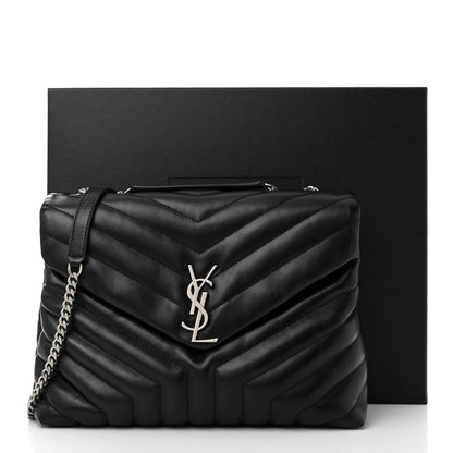 Saint Laurent Calfskin Y Quilted Monogram Medium Loulou Chain Satchel Black 11 of 11
