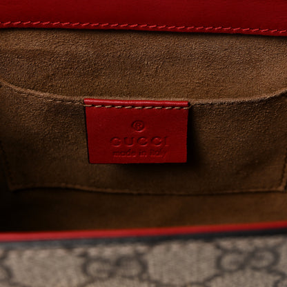 Gucci GG Supreme Monogram Calfskin Small Padlock Shoulder Bag Beige Hibiscus Red New Rosette 6 of 10