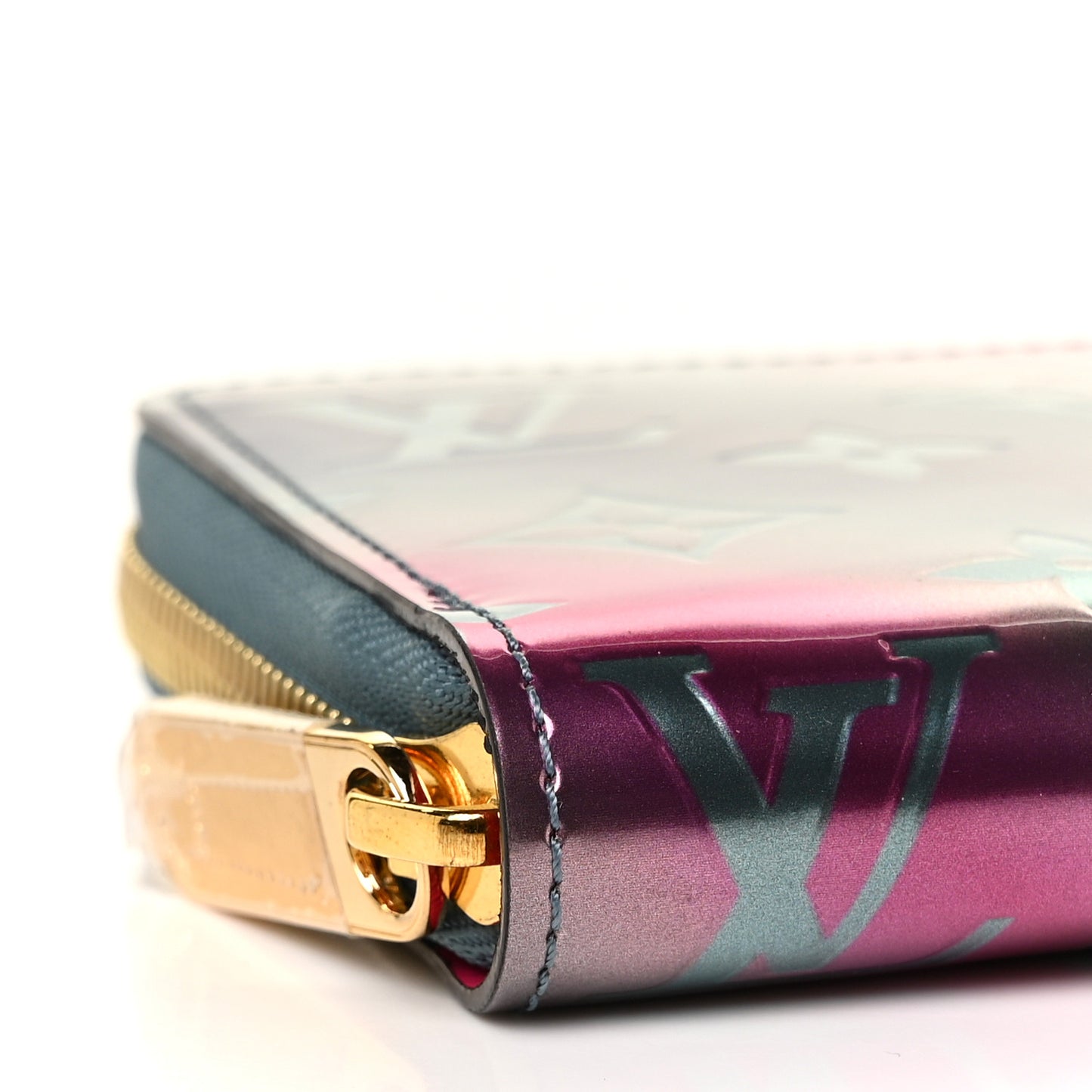Metallic Vernis Degrade Zippy Wallet Blue Pink
