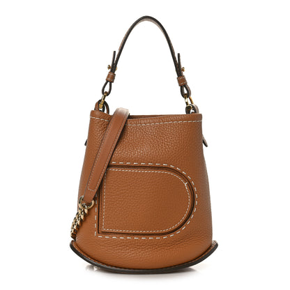Delvaux Taurillon Mini Pin Daily Surpique Bucket Vegetal Ivory 1 of 9