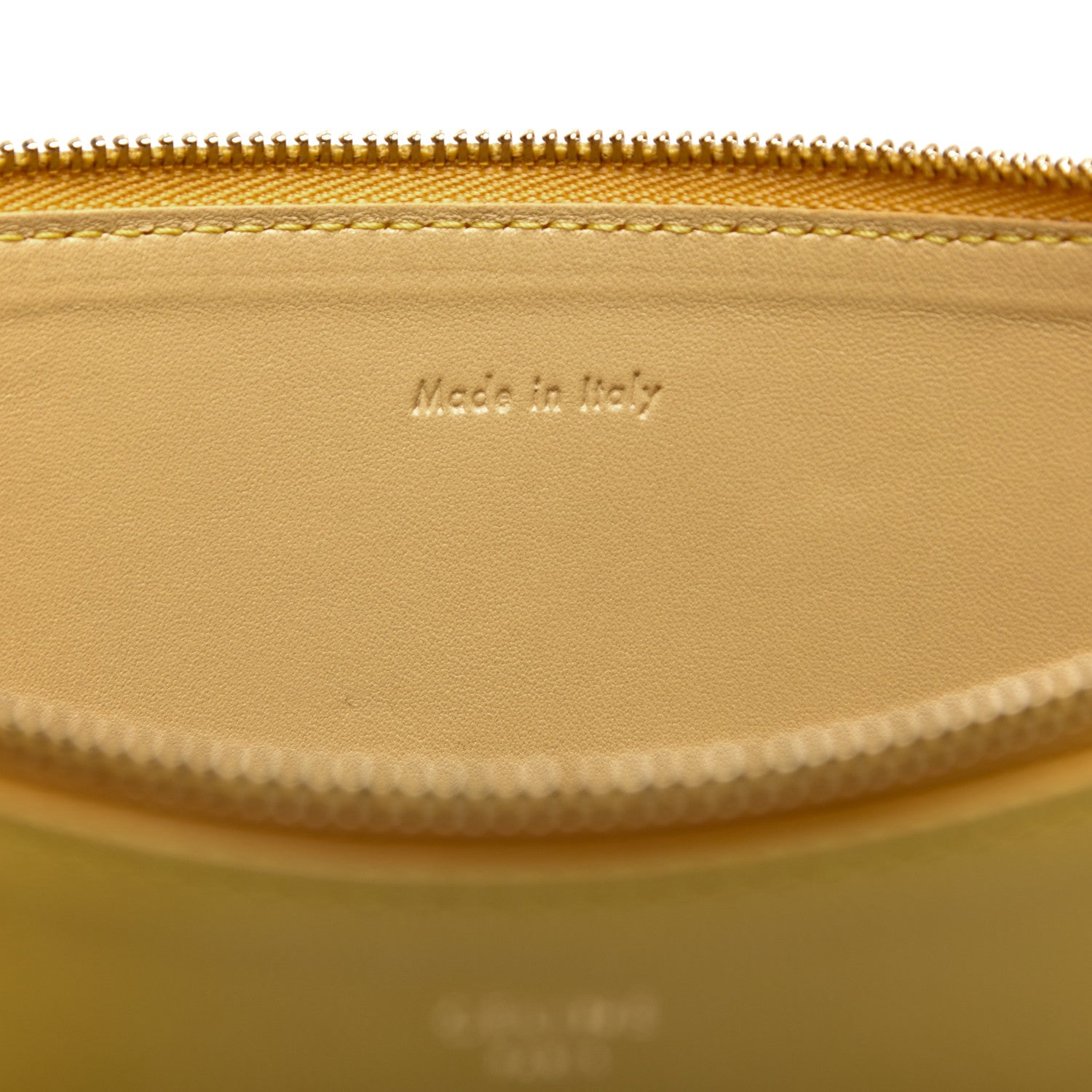 Celine Lambskin Bi-Color Solo Clutch Pouch Sun Yellow Black 7 of 7