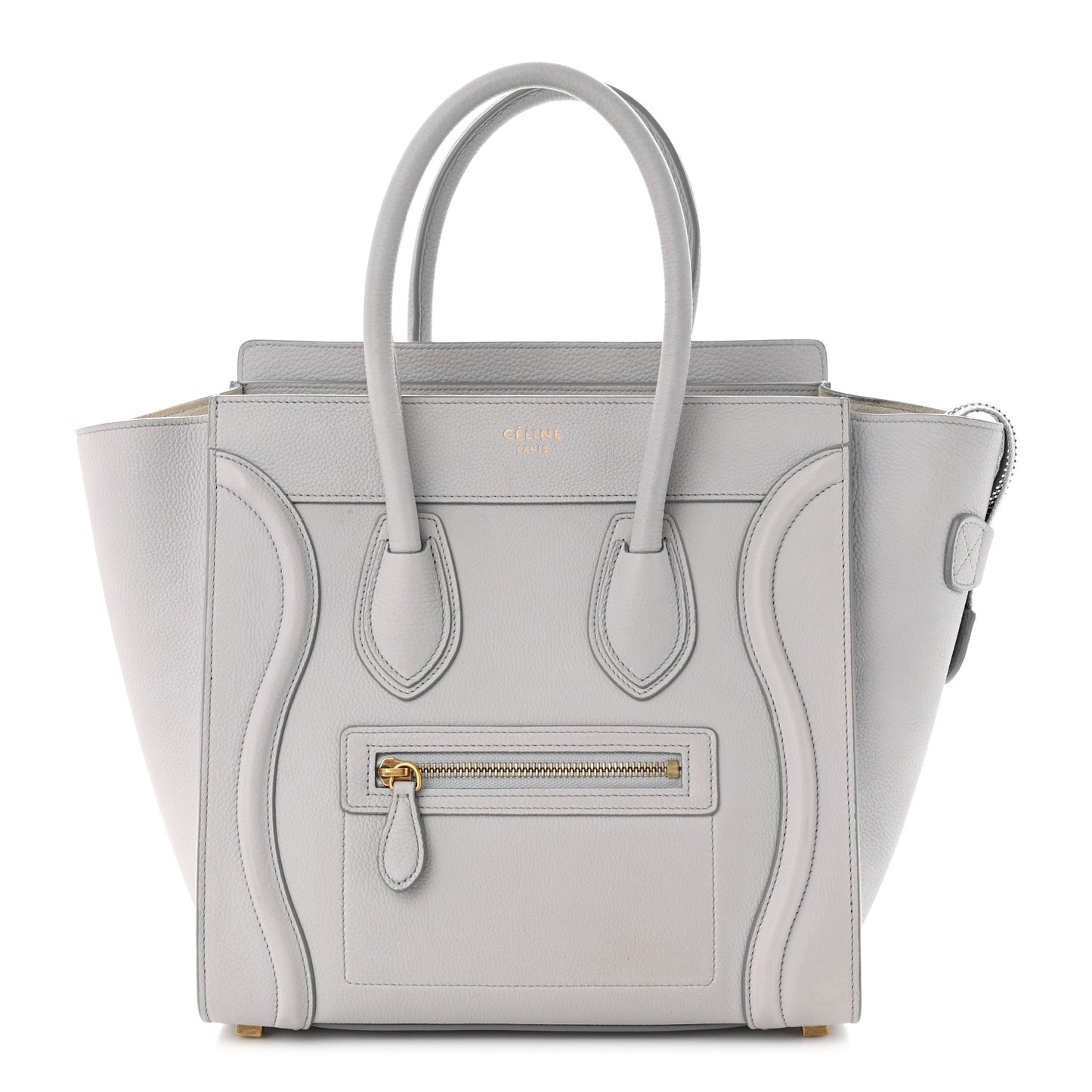 Baby Drummed Calfskin Micro Luggage Sky