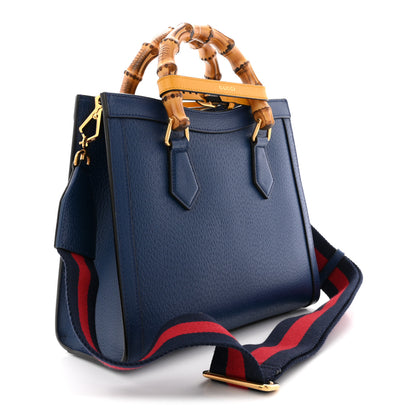 Gucci Textured Dollar Calfskin Web Small Diana Tote Bag Royal Crop 3 of 10