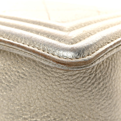 Chanel Metallic Calfskin Quilted Camellia Small Boy Flap Gold 13 of 18