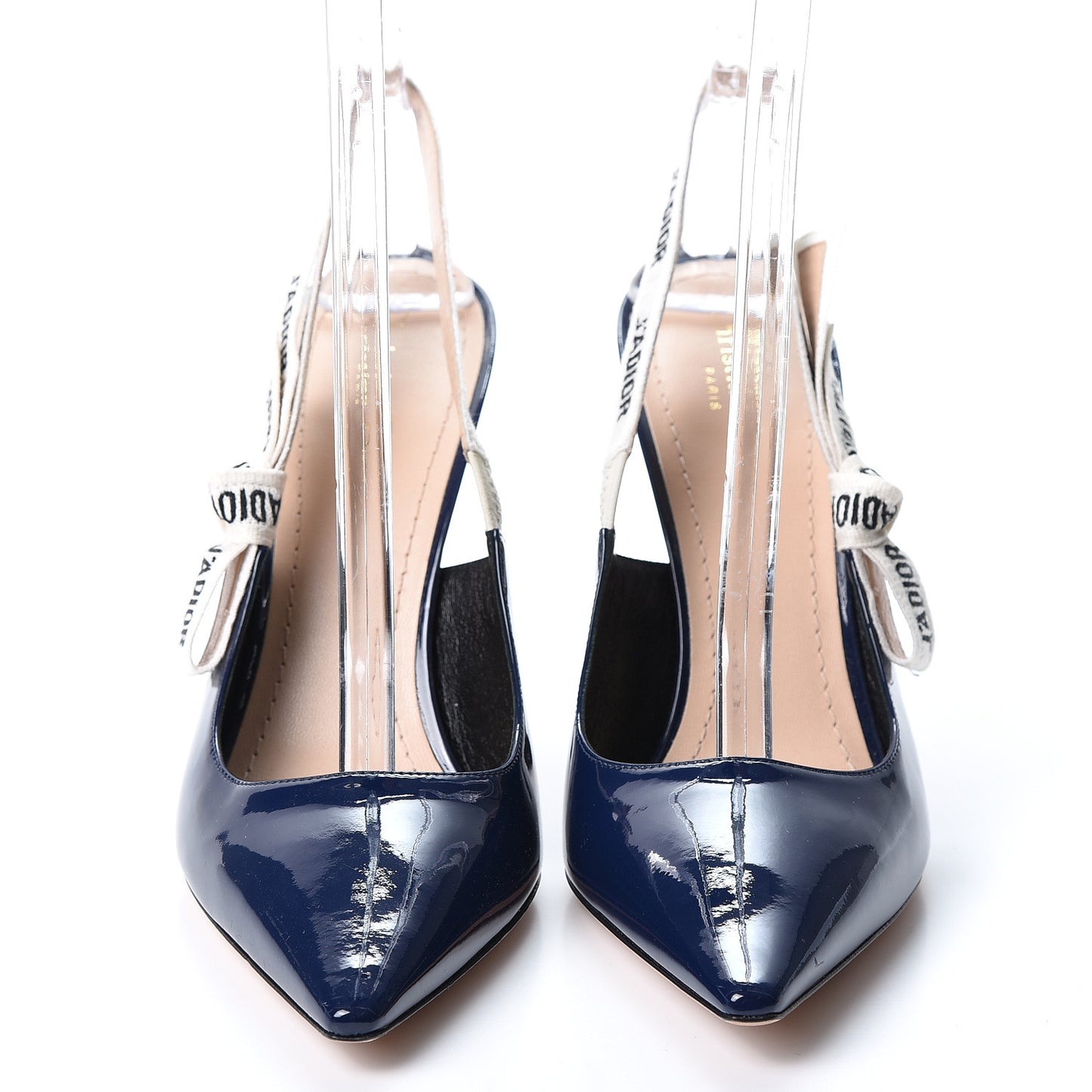 Patent Ribbon J'Adior Slingback 100mm Pumps 41 Blue