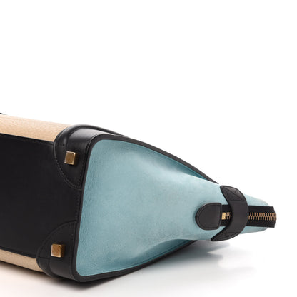 Celine Bullhide Drummed Calfskin Micro Tri-Color Luggage Antarctic 7 of 12