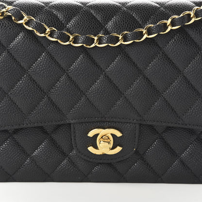 Chanel Caviar Quilted Medium Double Flap Black 10 of 11