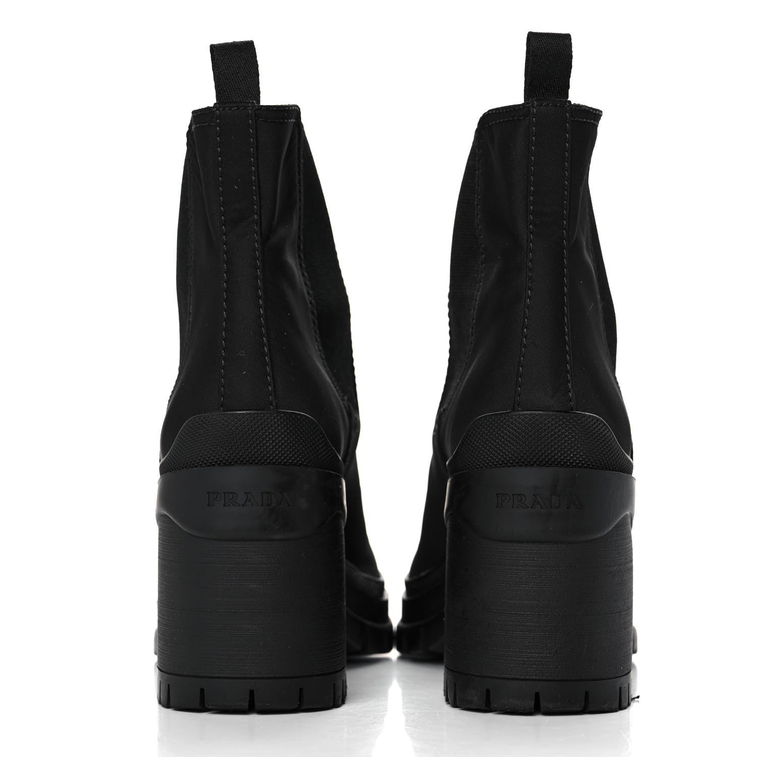 Prada Nylon Lug Sole Chelsea 55mm Boots 39 Black 9 of 12