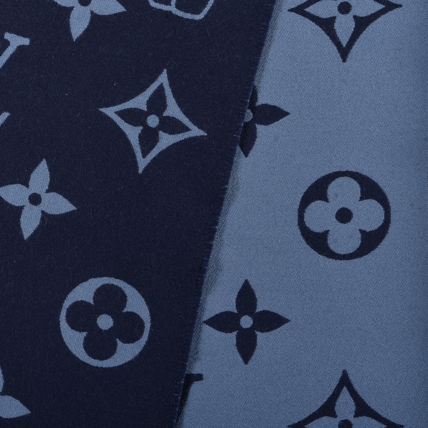 Wool Monogram Vivienne Scarf Navy