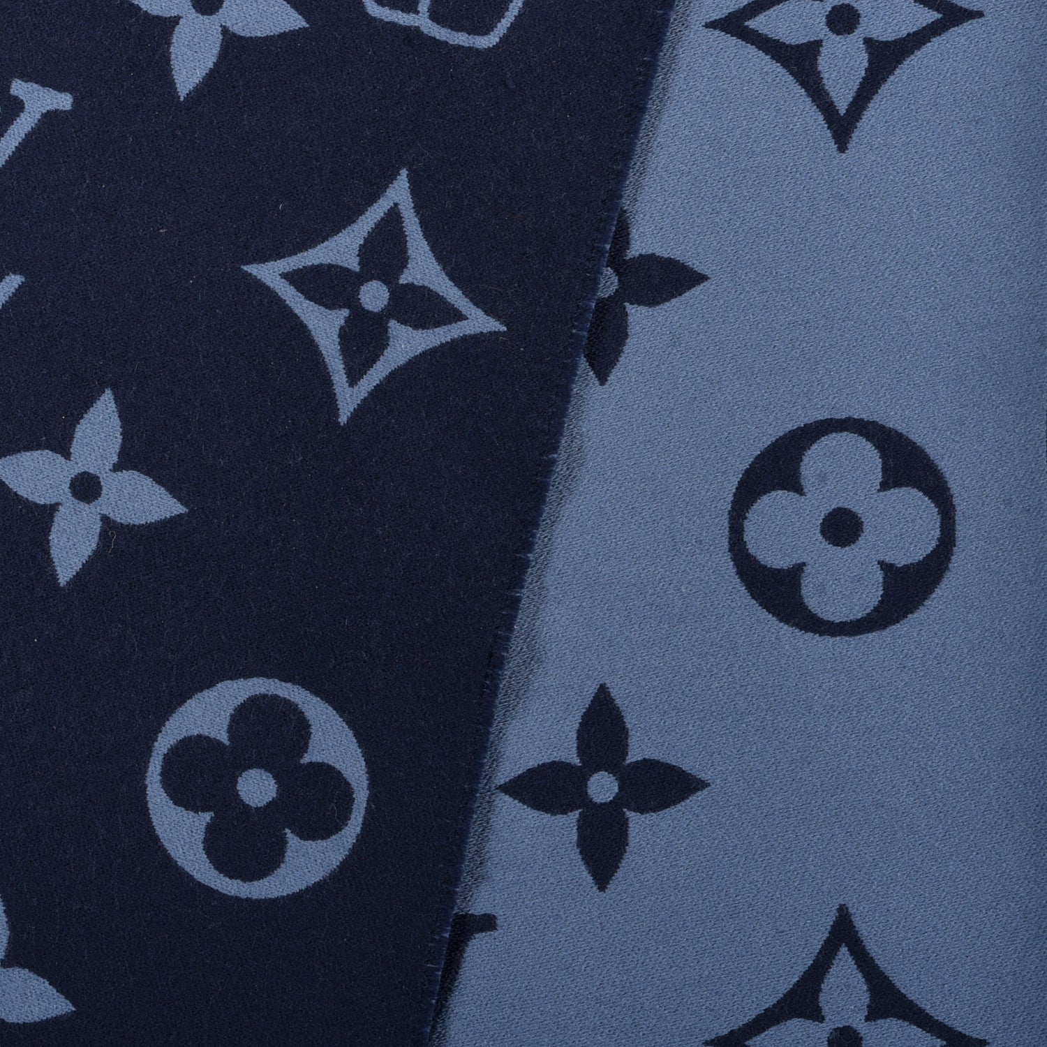 Louis Vuitton Wool Monogram Vivienne Scarf Navy 3 of 4