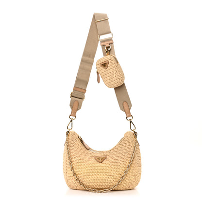 Prada Yarn Raffia Effect Crochet Re-Edition 2005 Shoulder Bag Naturale 1 of 10