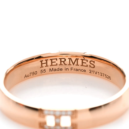 Hermes 18K Rose Gold Diamond Ever Herakles Wedding Band Ring 55 7.25 3 of 4