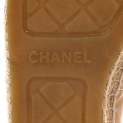 Chanel Lambskin CC Espadrilles 38 Beige Black 8 of 8