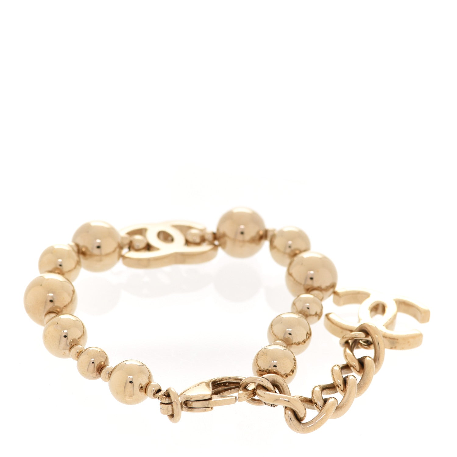 Chanel Metal Beaded CC Bracelet Gold 3 of 6