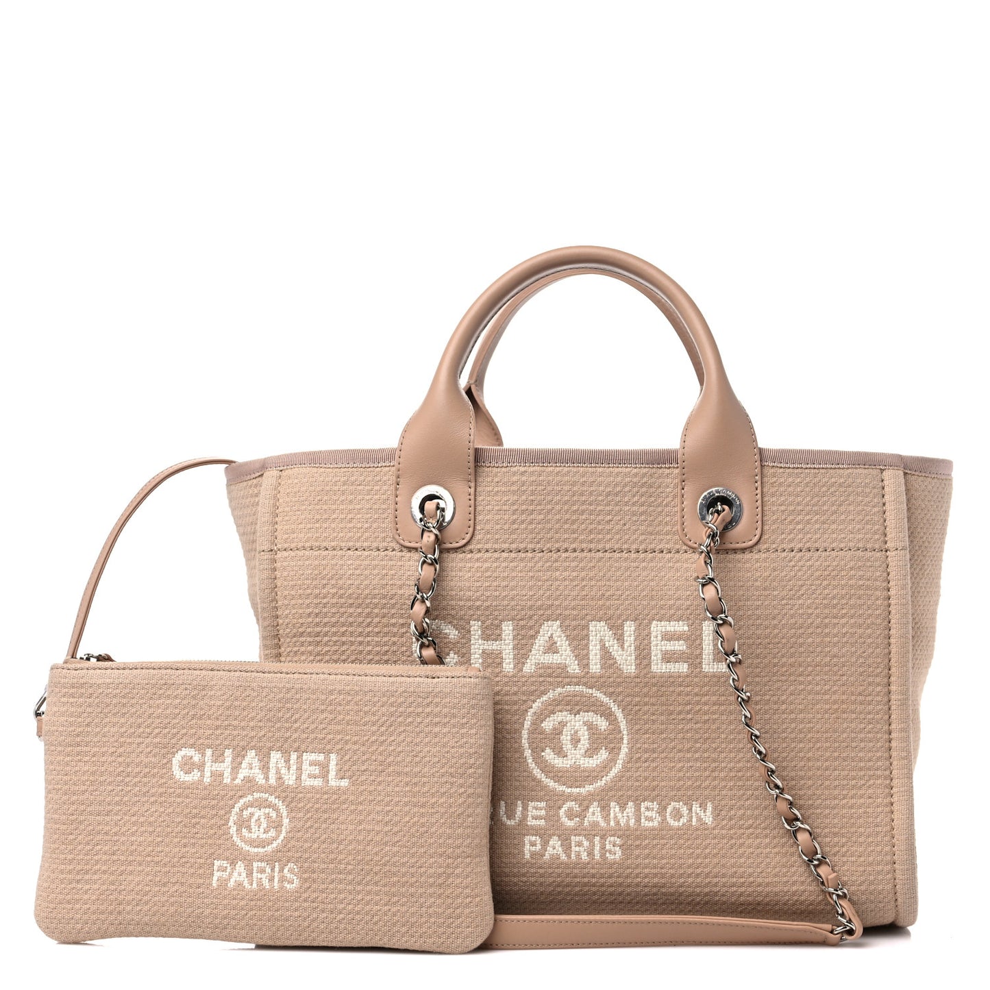 Mixed Fibers Small Deauville Tote Beige