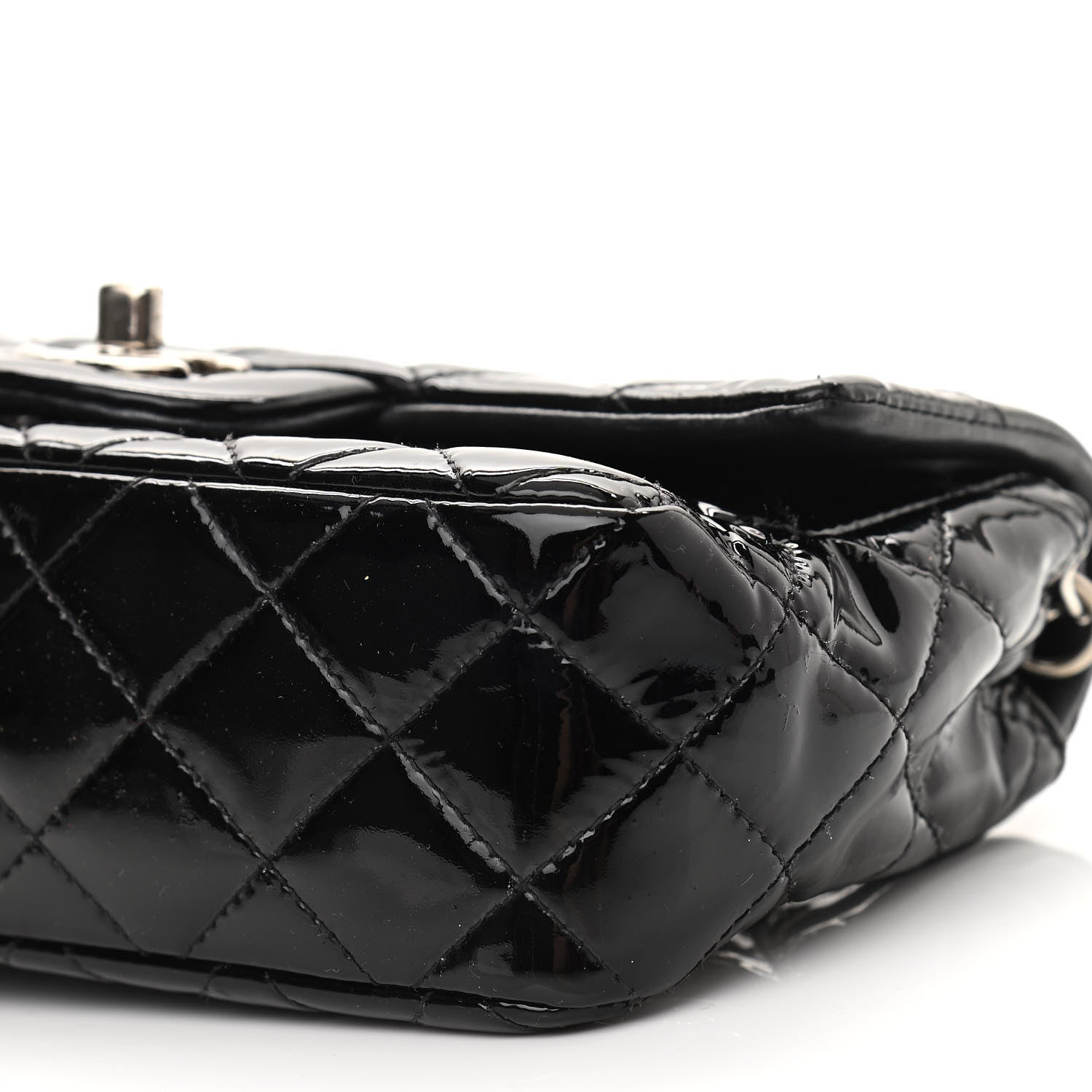 Chanel Patent Calfskin Quilted Mini Rectangular Flap Black 10 of 11