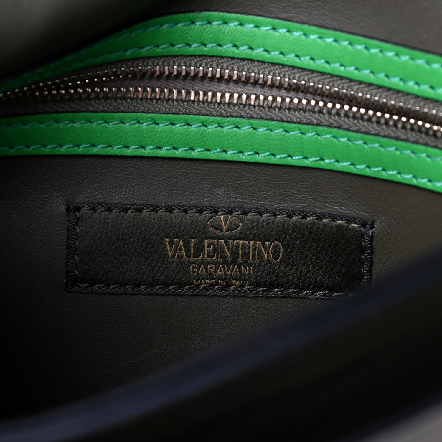 Valentino Garavani Nappa Canvas Camouflage Rockstud Wristlet Clutch Army Green Ninphea Parrot 6 of 10