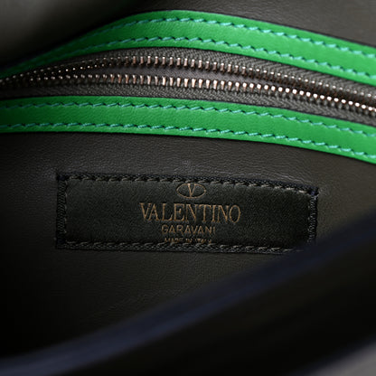 Valentino Garavani Nappa Canvas Camouflage Rockstud Wristlet Clutch Army Green Ninphea Parrot 6 of 10