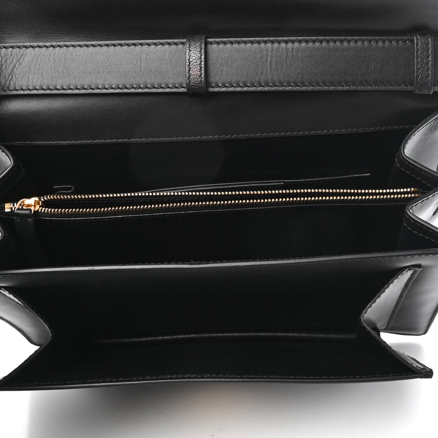 Calfskin Triangle Flap Shouder Bag Black