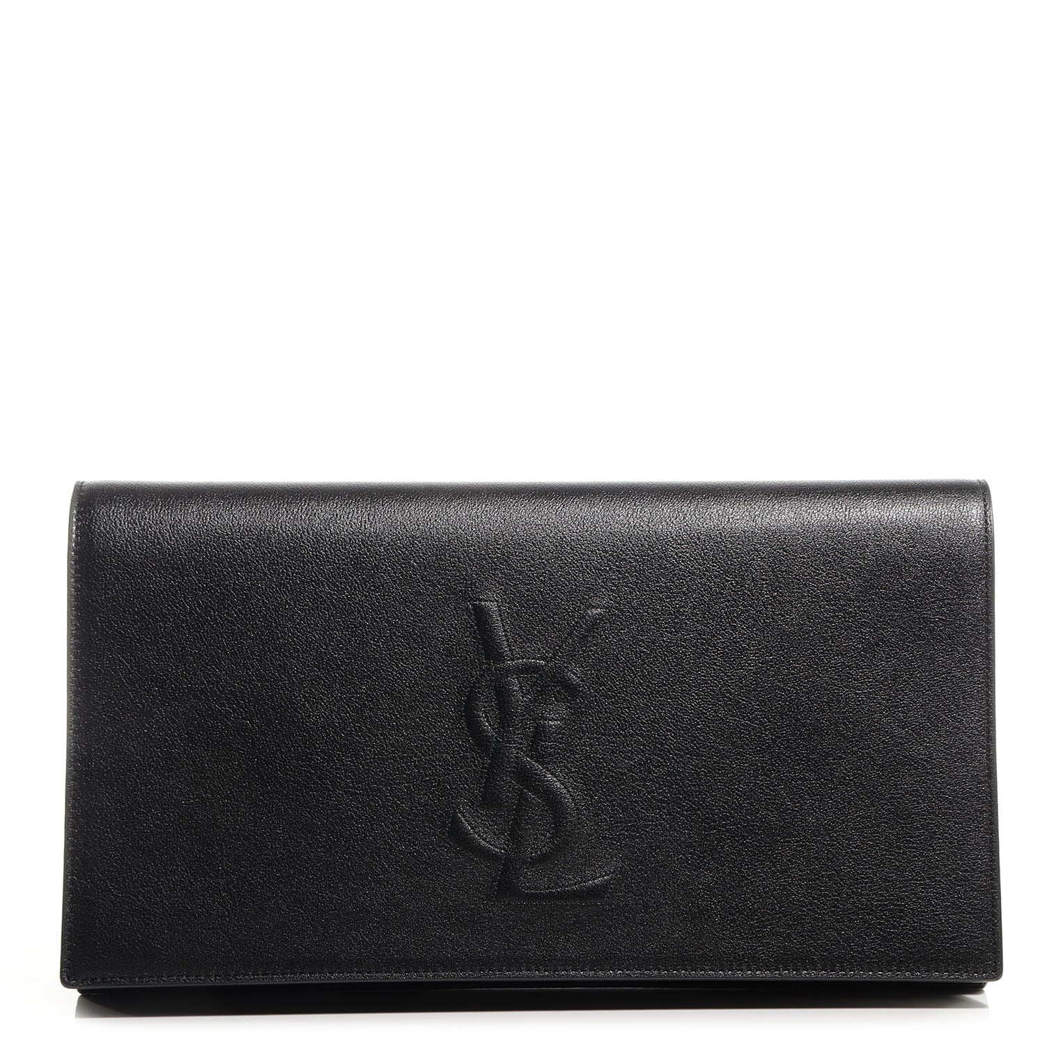 Saint Laurent Calfskin Monogram Large Belle De Jour Clutch Black 1 of 8