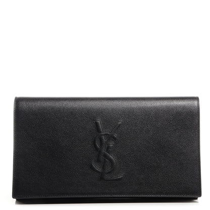 Saint Laurent Calfskin Monogram Large Belle De Jour Clutch Black 1 of 8