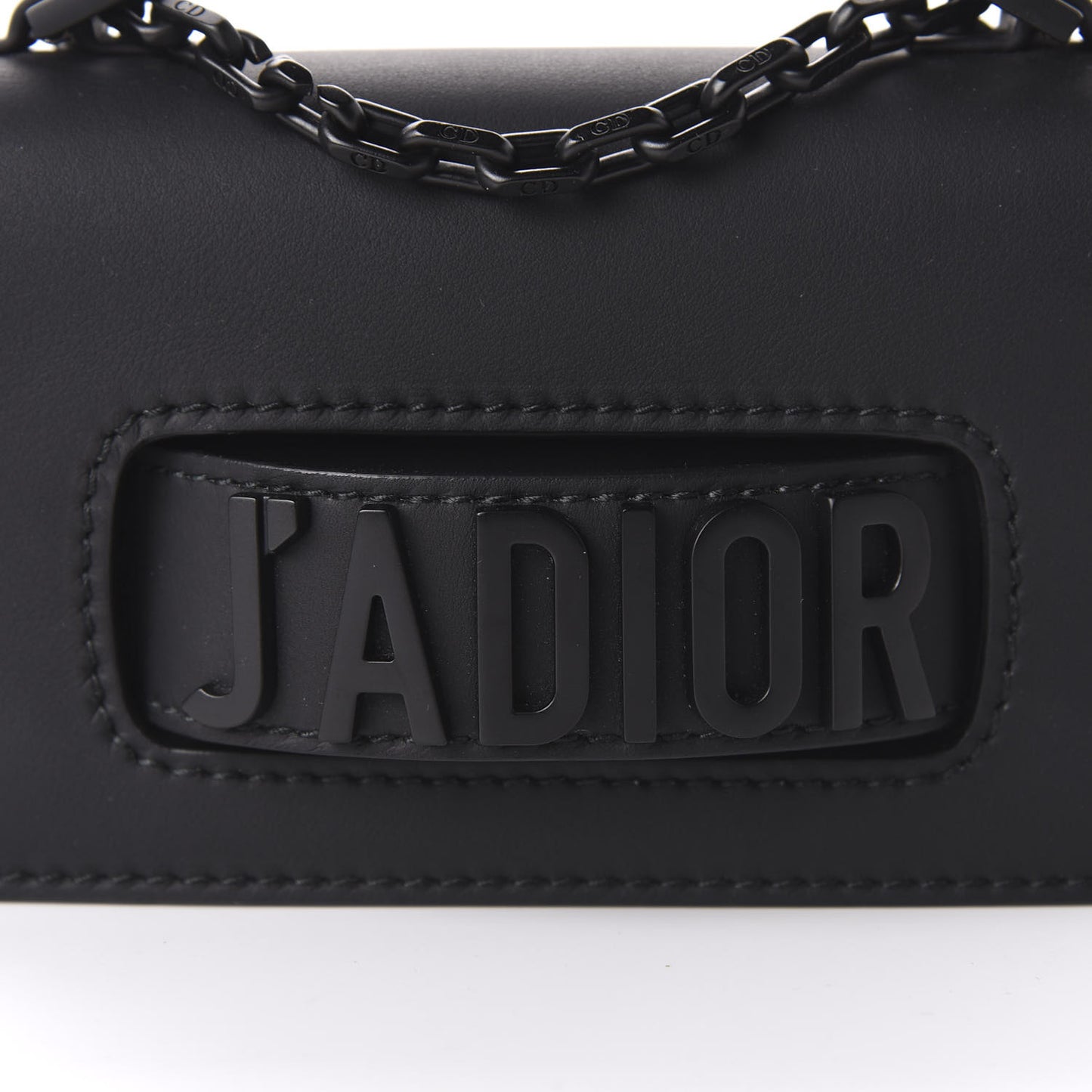 Ultra Matte Calfskin Mini J'Adior Chain Flap Bag Black