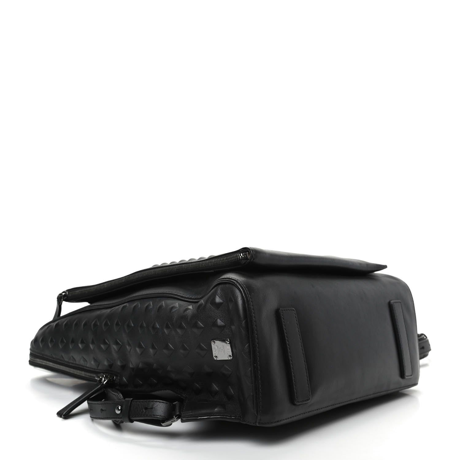 MCM Calfskin Embossed Medium M Moment Backpack Black 4 of 12