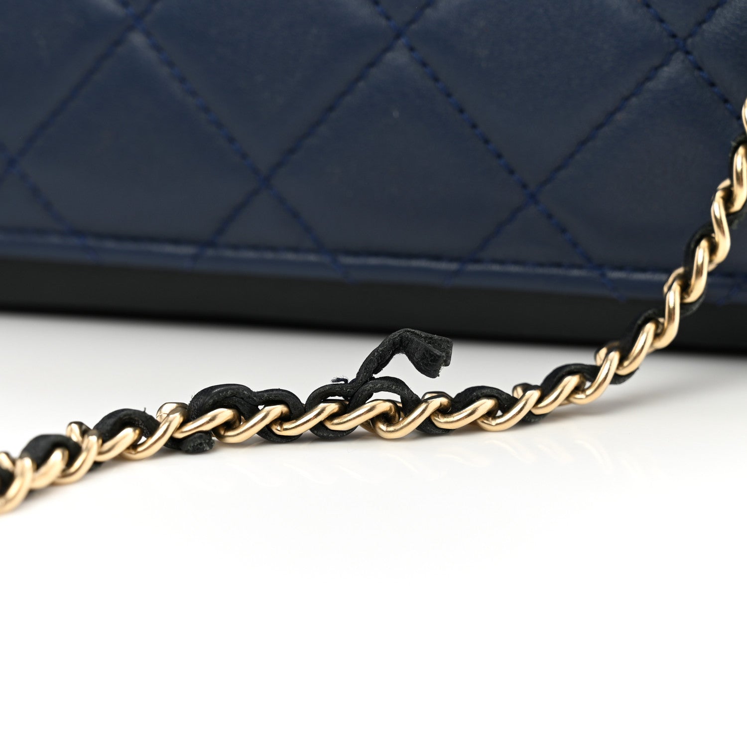 Chanel Calfskin Quilted Medium Graphic Flap Blue Black 11 of 11