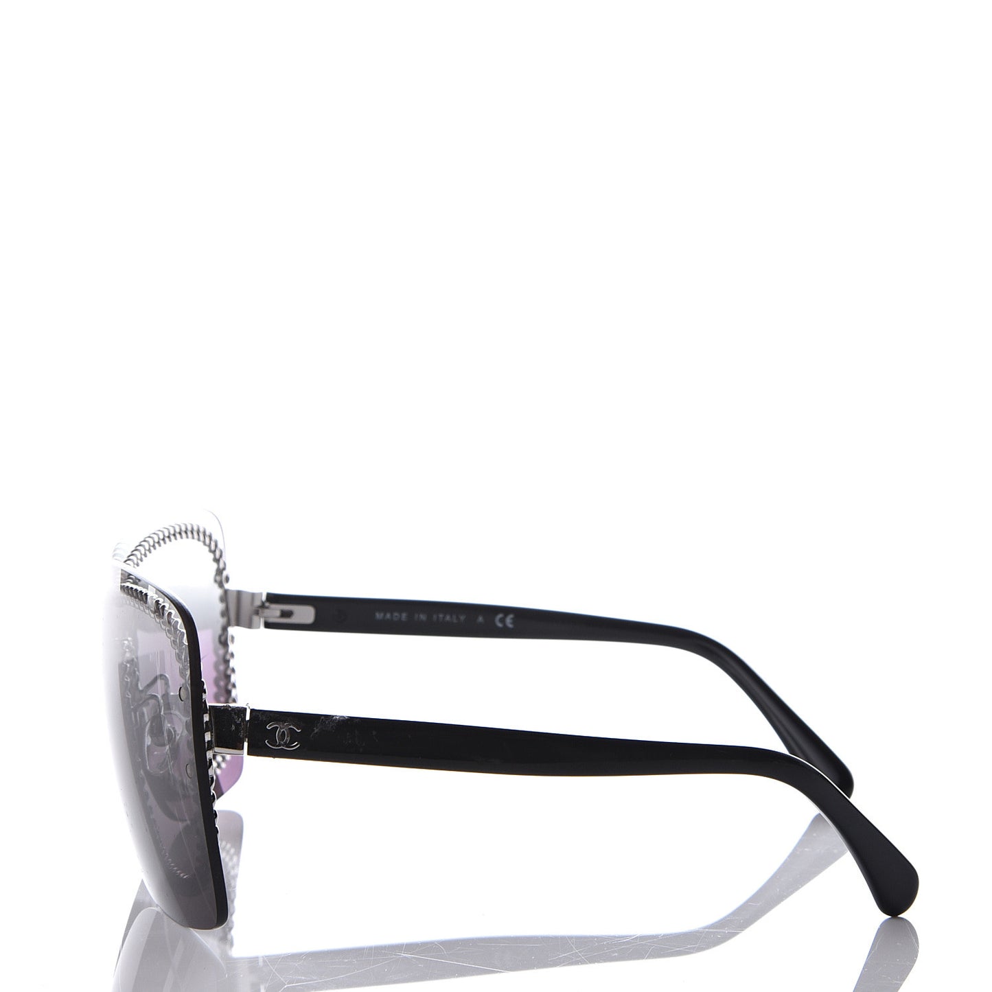 Rimless Shield Sunglasses 4243 Gradient Gray Black