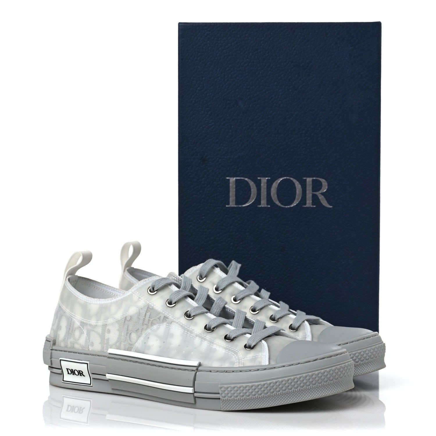Christian Dior Technical Canvas Oblique Mens B23 Low Top Sneaker 43 43 White Grey 10 of 10