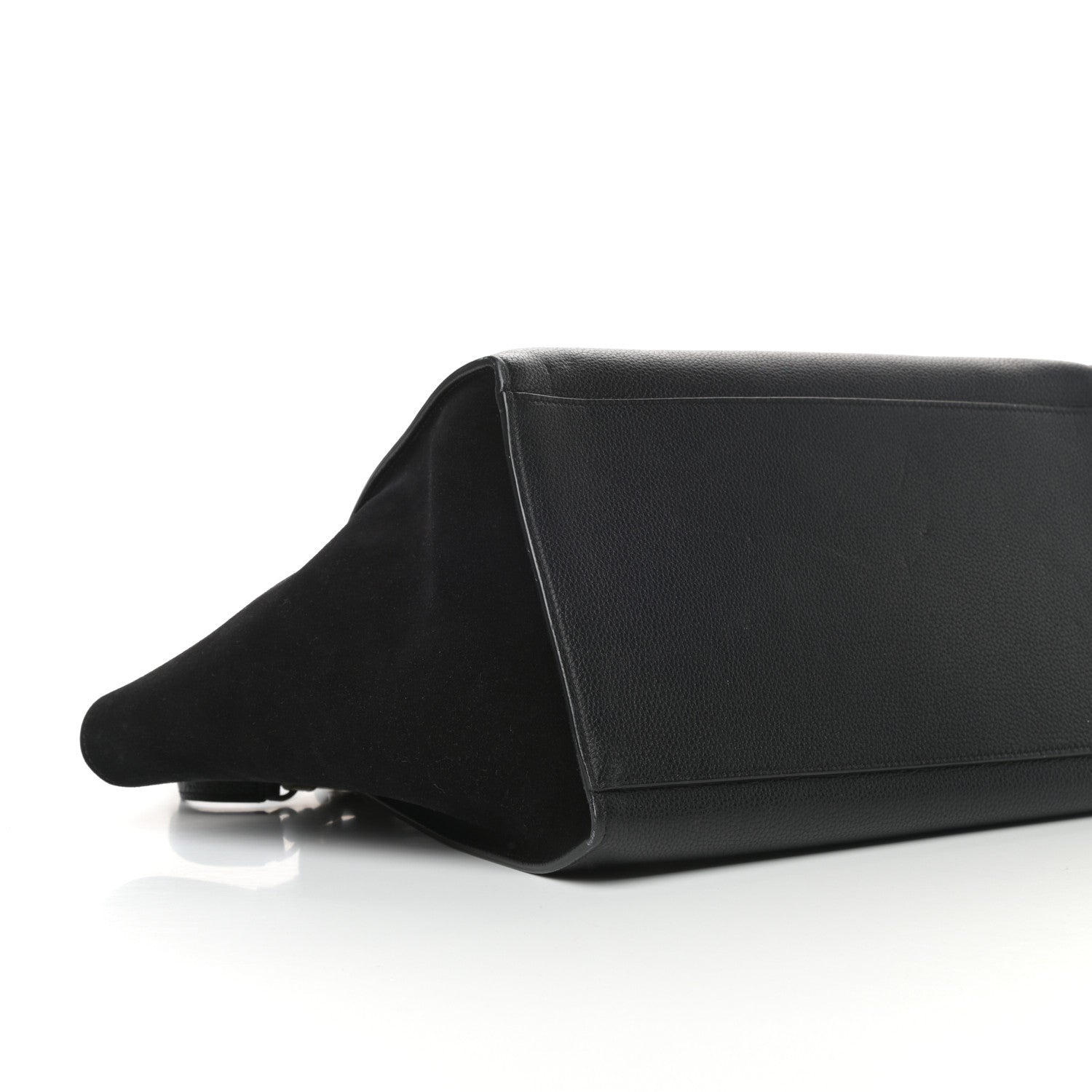 Celine Drummed Calfskin Suede Small Trapeze Black 7 of 8
