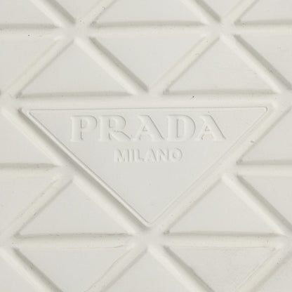 Prada Re-Nylon Gabardine Spazzolato Macro Quilted Triangle Logo Mens High Top 45mm Sneakers 8.5 White 8 of 10