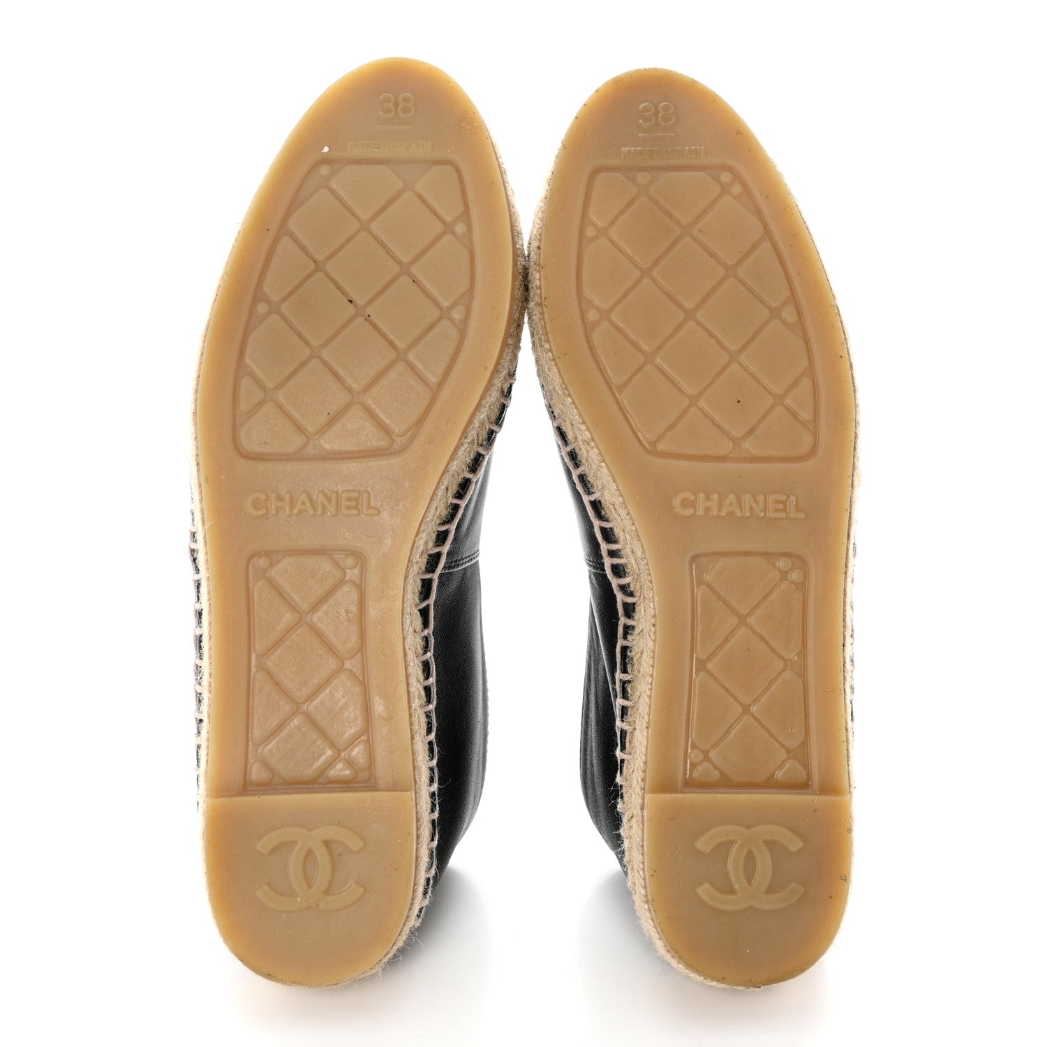 Chanel Lambskin CC Espadrilles 38 Black 5 of 8