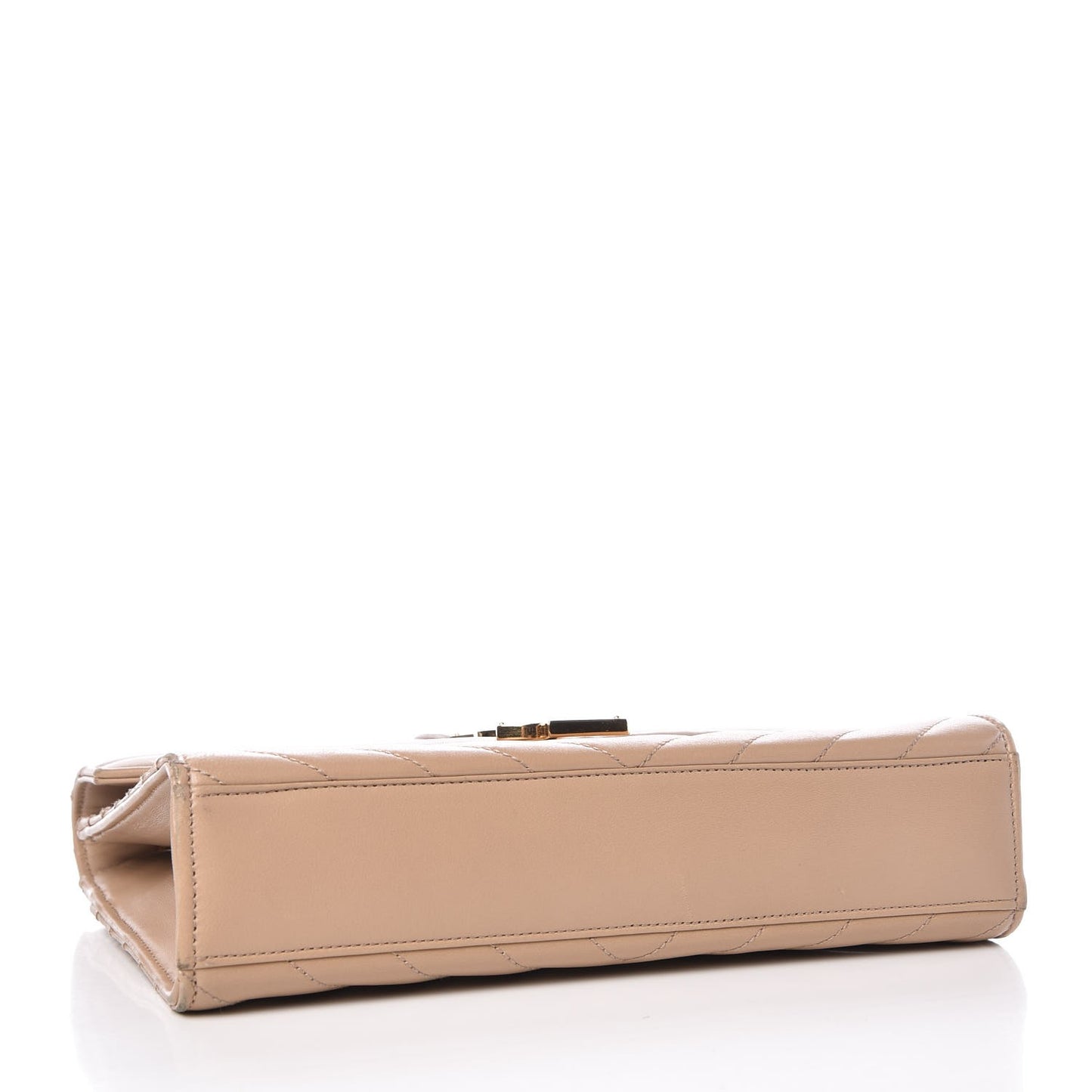 Lambskin Matelasse Medium Monogram Satchel Dark Beige