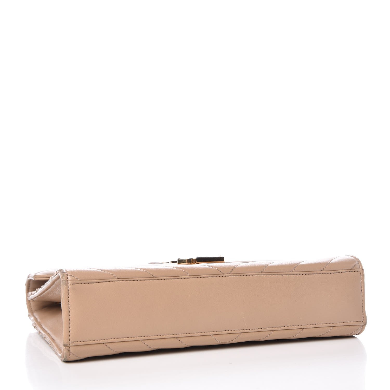 Saint Laurent Lambskin Matelasse Medium Monogram Satchel Dark Beige 5 of 12