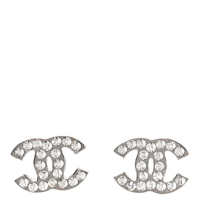 Chanel Crystal CC Earrings Silver 1 of 5
