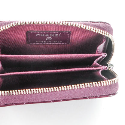 Chanel Patent Calfskin Quilted Zip Coin Purse Purple 5 of 7