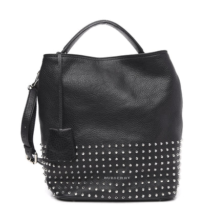 Burberry Calfskin Studded Medium Susanna Hobo Black 1 of 10