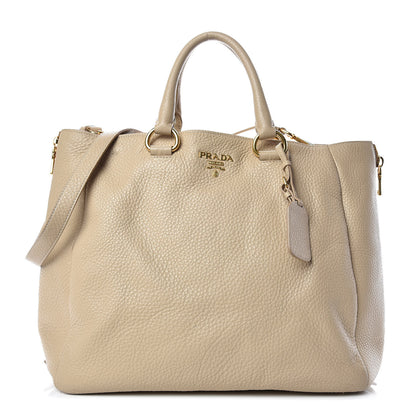 Prada Vitello Daino Side Zip Tote Sabbia 1 of 17