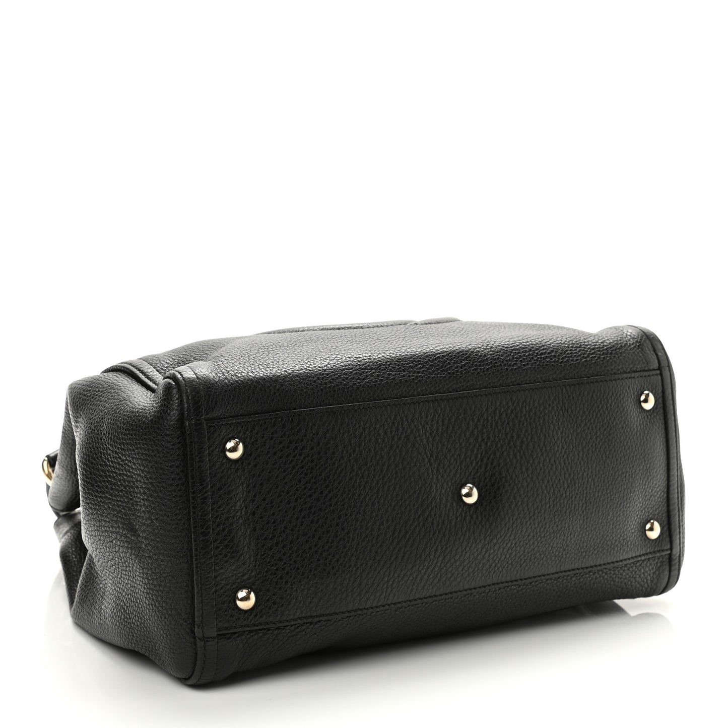 Pebbled Calfskin Medium Soho Shoulder Bag Black