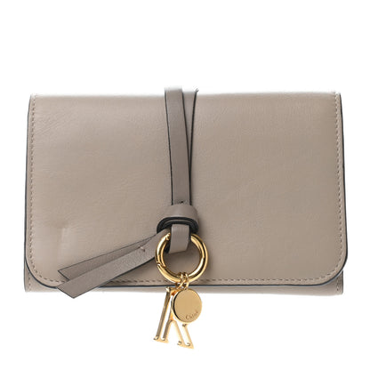 Chloe Smooth Calfskin Alphabet "R" Compact Wallet Motty Grey 1 of 4