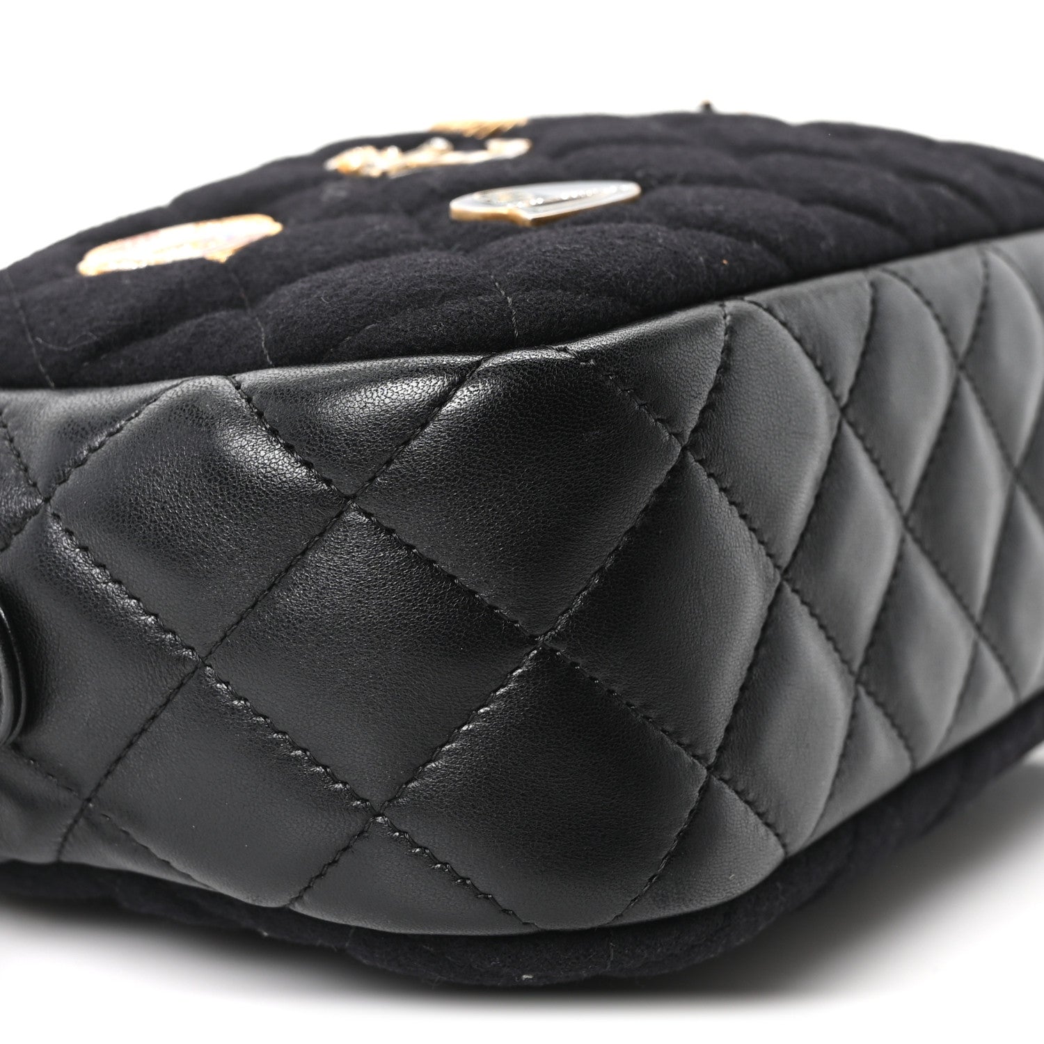 Chanel Felt Quilted Paris-Hamburg Charms Camera Case Black 9 of 10