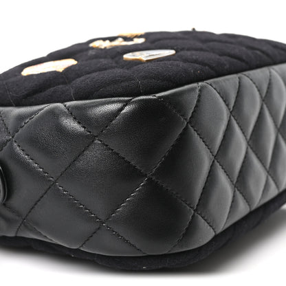 Chanel Felt Quilted Paris-Hamburg Charms Camera Case Black 9 of 10